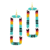 92080, WESTERN SEED BEAD RECTANGLE EARRING
