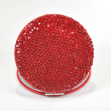 92114, ROUND SHAPE CRYSTAL RHINESTONE COMPACT MIRROR