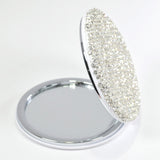92114, ROUND SHAPE CRYSTAL RHINESTONE COMPACT MIRROR