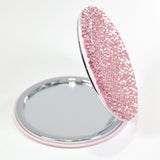 92114, ROUND SHAPE CRYSTAL RHINESTONE COMPACT MIRROR
