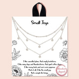 92136, RHODIUM DIPPED, "SMALL JOYS" DAINTY CIRCLE CHARM LAYERED NECKLACE