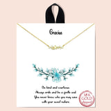 92137, GOLD DIPPED, "GRACIOUS" DAINTY CUBIC ZIRCONIA NECKLACE