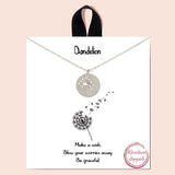 92142, GOLD DIPPED, "DANDELION" FLOWER CUTOUT CHARM NECKLACE