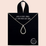 92173, RHODIUM DIPPED, TEARDROP PAVE CUBIC ZIRCONIA NECKLACE