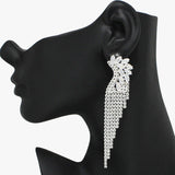 92176, MARQUISE ACCENT CUBIC ZIRCONIA & RHINESTONE DROP EARRING, WEDDING, BRIDAL, PROM
