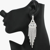 92178, MARQUISE ACCENT CUBIC ZIRCONIA & RHINESTONE DROP EARRING, WEDDING, BRIDAL, PROM