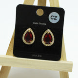 92181, TEARDROP CUBIC ZIRCONIA STUD EARRING