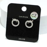 92183, KNOT ACCENT CUBIC ZIRCONIA STUD EARRING