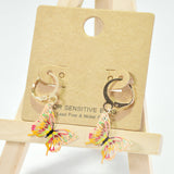 92236, BUTTERFLY CHARM HUGGIES EARRING