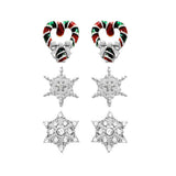 92267, SNOWFLAKES CHRISTMAS THEME STUD EARRING SET