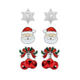 92268, SANTA CLAUS CHRISTMAS THEME STUD EARRING SET