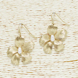 92280, FLOWER WITH FRESHWATER PEARL EARRING