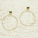 Rectangle Rhinestone Accent Round Earring