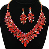 92303, MARQUISE RHINESTONE ACCENT EVENING NECKLACE SET, WEDDING, BRIDAL, PROM