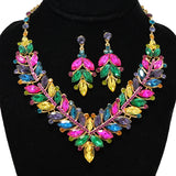92303, MARQUISE RHINESTONE ACCENT EVENING NECKLACE SET, WEDDING, BRIDAL, PROM