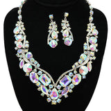 92304, MULTI RHINESTONE ACCENT EVENING NECKLACE SET