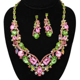 92304, MULTI RHINESTONE ACCENT EVENING NECKLACE SET