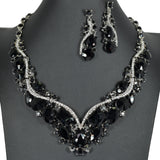 92304, MULTI RHINESTONE ACCENT EVENING NECKLACE SET