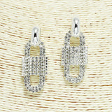 92312, PAVE CARABINER KEY LOCK EARRING