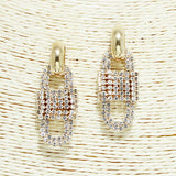 92312, PAVE CARABINER KEY LOCK EARRING