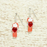 Floral Heart Flip Flop Epoxy Dangle Earring
