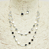 92351, ROUND ACCENT DOUBLE LAYERED NECKLACE