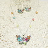 92353, GARDEN BUTTERFLY CHARM WITH PEARL NECKLACE