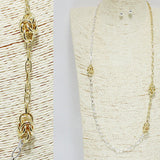 92354, TWO TONE LINKED NECKLACE
