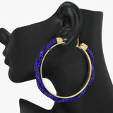 92361, 70MM GLITTER TWISTED ROUND HOOP EARRING
