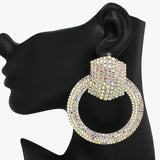 Oversized Rhinestone Door Knocker Earring