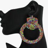 Oversized Rhinestone Door Knocker Earring - view 5