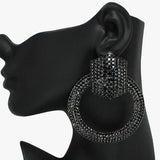 Oversized Rhinestone Door Knocker Earring - view 8