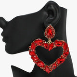 Oversized Valentine's Heart Rhinestone Earring