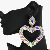 Oversized Valentine's Heart Rhinestone Earring - view 4