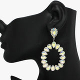 92384, TEARDROP RHINESTONE ACCENT EVENING EARRING