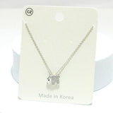 92407, DAINTY ELEPHANT CUBIC ZIRCONIA PENDANT NECKLACE