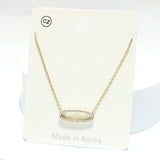 92409, DAINTY OVAL CUBIC ZIRCONIA PENDANT NECKLACE
