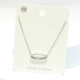 92409, DAINTY OVAL CUBIC ZIRCONIA PENDANT NECKLACE