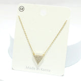 92410, DAINTY TRIANGLE CUBIC ZIRCONIA PENDANT NECKLACE