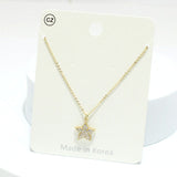 92411, DAINTY STAR CUBIC ZIRCONIA PENDANT NECKLACE