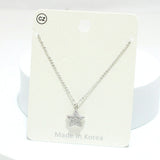 92411, DAINTY STAR CUBIC ZIRCONIA PENDANT NECKLACE