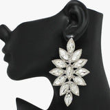 92416, OVERSIZED MARQUISE RHINESTONE ACCENT EVENING EARRING