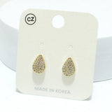 92451, DAINTY TEARDROP CUBIC ZIRCONIA STUD EARRING