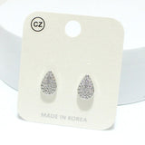 92451, DAINTY TEARDROP CUBIC ZIRCONIA STUD EARRING