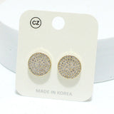92452, DAINTY ROUND CUBIC ZIRCONIA STUD EARRING