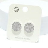92452, DAINTY ROUND CUBIC ZIRCONIA STUD EARRING