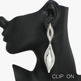92458, MARQUISE TEARDROP METAL CLIP ON EARRING