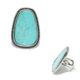 92469, WESTERN GEOMETRIC TURQUOISE STONE CUFF RING