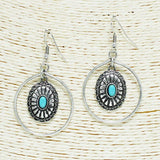 Western Concho Accent Dangle Earring