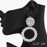 92494, GEOMETRIC FLAIRS METAL CLIP ON EARRING